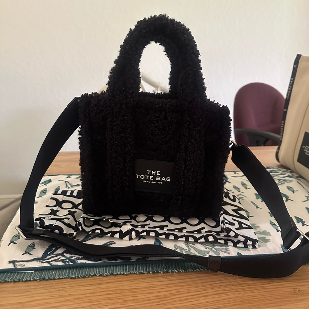 Marc Jacobs Black Plush Tote Bag